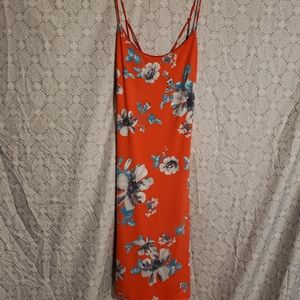 Floral Crossback Silhouette Hugging Dress